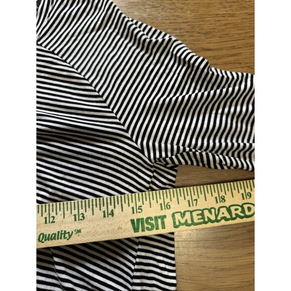 a.n.a A New Approach‎ Black & White Striped Long Sleeve Shirt Women Size Medium - Picture 5 of 9